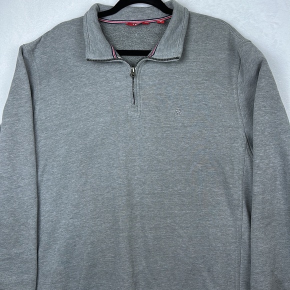 Izod Men’s Pullover 3/4 zip Sweater Gray Size XL - Picture 2 of 9